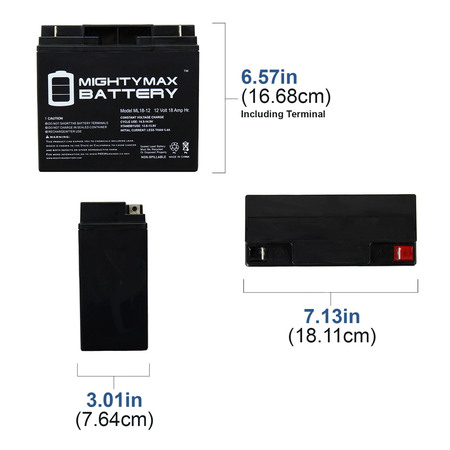 Mighty Max Battery 12V 18AH SLA Battery For Pride Mobility Go-Go Sport Model S74 ML18-122112187